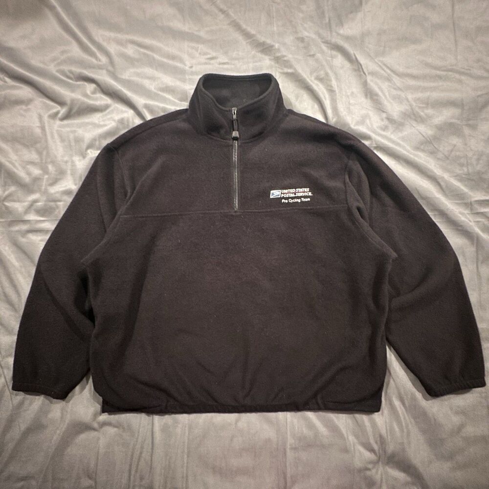 Vintage 90s Timberline Colorado US Postal Service Fleece Jacket Mens XL Black